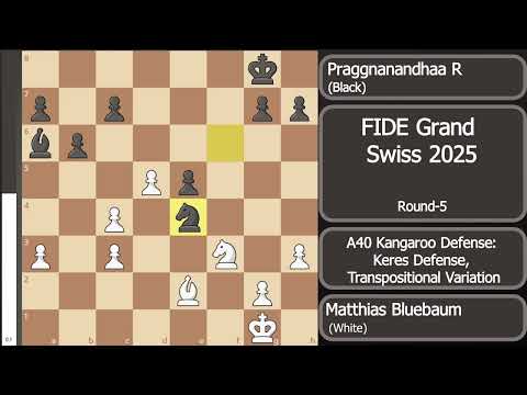 Matthias Bluebaum vs Praggnanandhaa R | FIDE Grand Swiss 2025 | Round-5