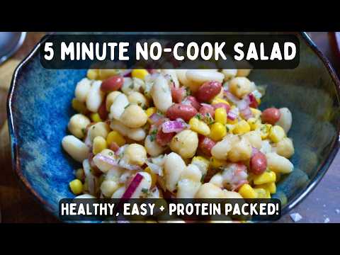 Mediterranean Bean Salad | Easy No-Cook Pantry Recipe | Healthy & High-Protein
