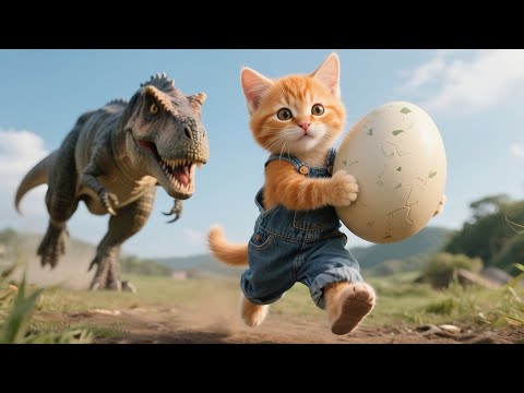 Dinosaur Attack on Kitten 🦕 Brave Mama Cat’s Daring Rescue 🐾 | Cute Cat | Mama Cat And Kitten