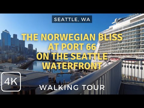 Let's Walk to See the Norwegian Bliss Cruise Ship at Pier 66 in Seattle, WA, Spring 2024