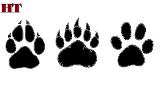 How to draw a paw print step by step easy