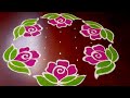 Navarathri special beautiful rose design rangoli/7*4dots festival rangoli/ beautiful Tamil kolangal