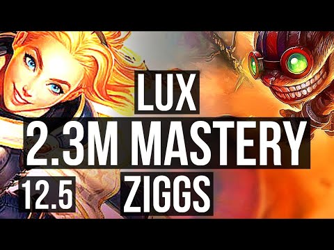 LUX vs ZIGGS (MID) | 8/1/14, 2.3M mastery, 600+ games, Dominating | NA Master | 12.5