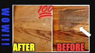 HOW TO REMOVE A SOLID OXIDIZED STAIN SAME AS PET STAIN ON YOUR HARDWOOD FLOOR REFURBISHING IT 2019