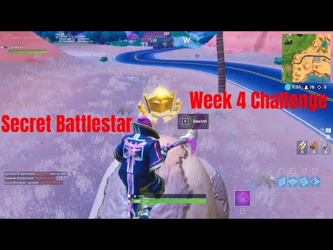 NEW BONUS BATTLE STAR LOCATION WEEK 4 ALL CHALLENGE COMPLETE [Fortnite Secret Battlestar ]
