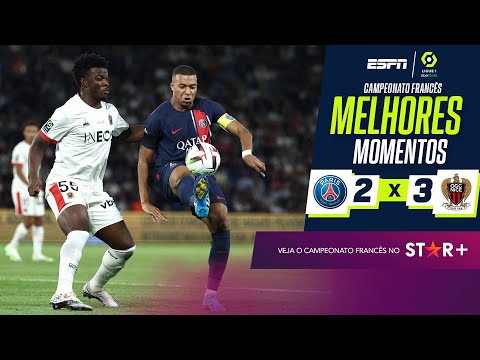 Gols e lances de PSG x Nice