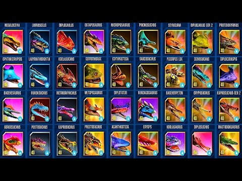 ALL AMPHIBIANS MAX LV TOURNAMENT GORGOSUCHUS PACK | JURASSIC WORLD THE GAME