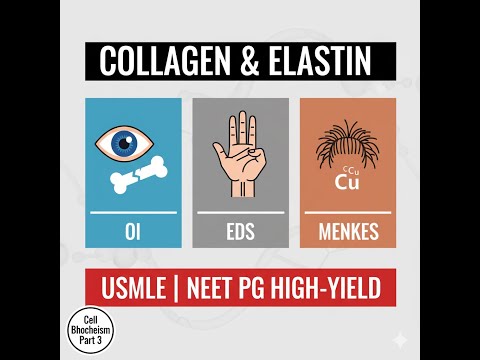 Collagen  & Elastin DISORDERS: OI, EDS and Menkes disease( High-Yield for MBBS/NEET PG AND USMLE)
