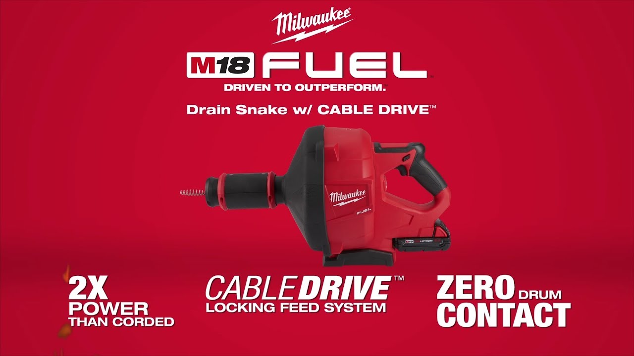 Milwaukee 2772A20 M18Powered Drain Snake With Cable Drive