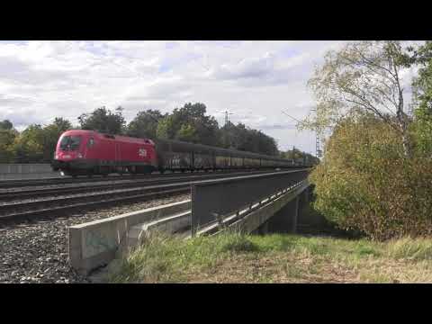 Bahnverkehr zwischen Haar und Vaterstetten bei München mit Güterzügen, Meridian uvm. 04.10.2020