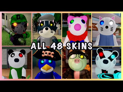 PIGGY ALL 48 *NEW* ALT SKINS JUMPSCARES! | ROBLOX PIGGY RECOLOURS
