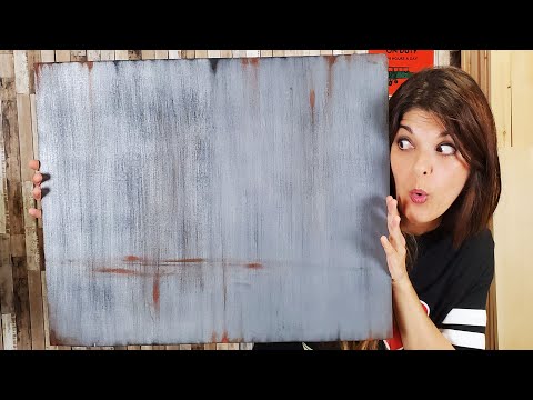 Paint Wood Panels that Look like Real Metal with Rust Effects