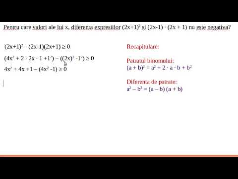 Patratul binomului si diferenta de patrate