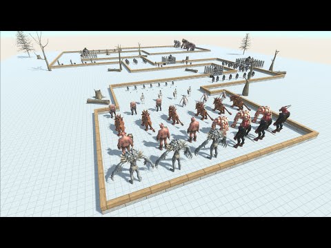 War between infernals and other units - Animal Revolt Battle Simulator