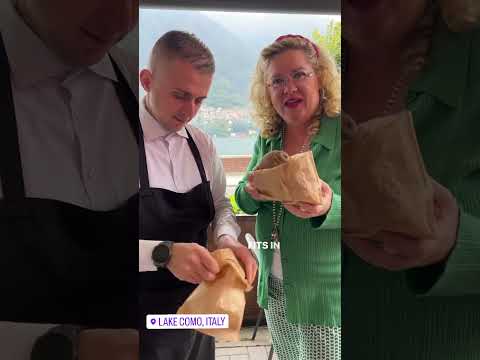 Simple idea to serve a bread basket!  Great idea from our hotel in Lake Como, Italy!