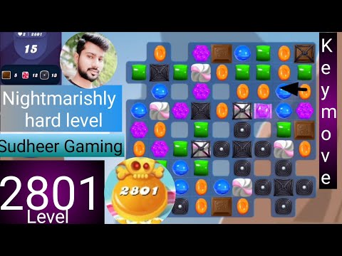 Candy crush saga level 2801 । N Hard level । No boosters । Candy crush 2801 help । Sudheer Gaming