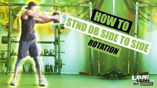 STANDING DUMBBELL SIDE TO SIDE ROTATION exercise video thumbnail