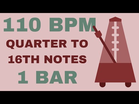 Metronome Click Track - 1 Bar Quarter to Sixteenth Notes 110 bpm - Smartronome