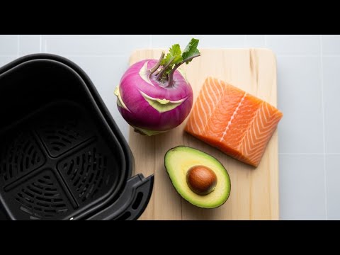 I Didn’t Expect Air Fryer Salmon & Kohlrabi to Be THIS Good, Easy Healthy Dinner Recipe