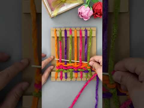 "Master the Art of Weaving on a Loom: Step-by-Step Tutorial for Beginners" | #shorts | #papercraft |