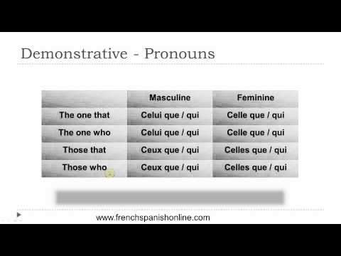 Demonstrative Pronouns in French
