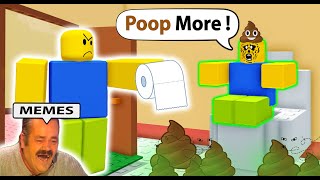 Roblox NEED MORE POOP💩 - Funny Moments (ALL Endings) | Bacon Strong