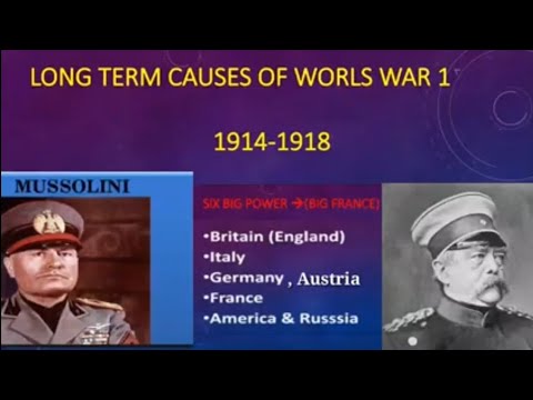 long term causes of World war 1