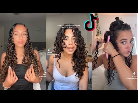 BACK TO SCHOOL Curly Hair Routine for 😷*SCHOOL AIR*🩷🎒