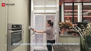 Seamless Elegance Integrated Refrigerator & Microwave in Our Showroom’s Newest Cabinet Collection!