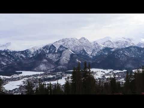 Panorama Tatr, Giewontu i Zakopanego z Gubałówki