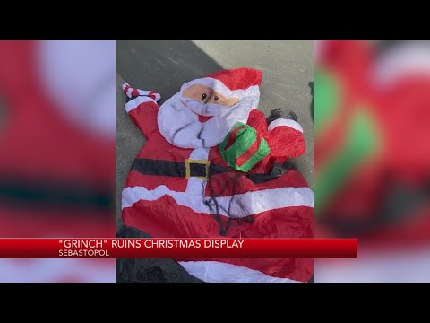 "Grinch" ruins Christmas display