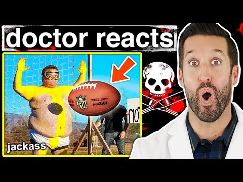 ER Doctor REACTS to Crazy Jackass Injuries #5