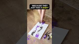 Baby's first steps on a painting ❤️