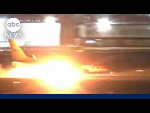 LAX Airport runway shut down after cargo jet's fiery landing