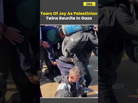 Emotional Moment As Palestinian Twins Reunite In Gaza City #viral #palestine #israelhamaswar