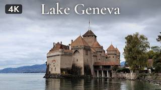 Lake Geneva, Switzerland | Chillon Castle, Montreux & Lavaux Walking Tour 4K