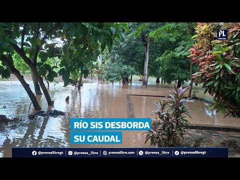 Río Sis se desborda en Suchitepéquez: inundaciones afectan viviendas y cultivos