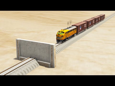 Impossible Wall Vs Trains Crossing - BeamNG.Drive