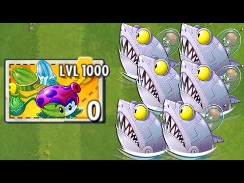 All PULT Plants LEVEL 1000 vs Big Wave Beach Final Boss - Plants vs Zombies 2 Mod