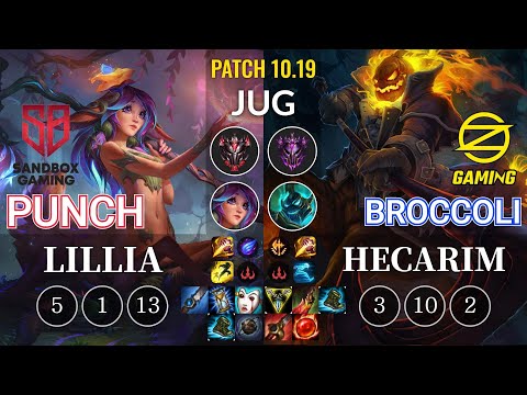 SB Punch Lillia vs OZ BroCColi Hecarim Jungle - KR Patch 10.19