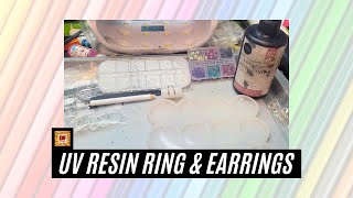 EASY UV Resin Ring No Mold & Earrings Plus A Giveaway | UV Resin Crafts | UV Resin Jewelry