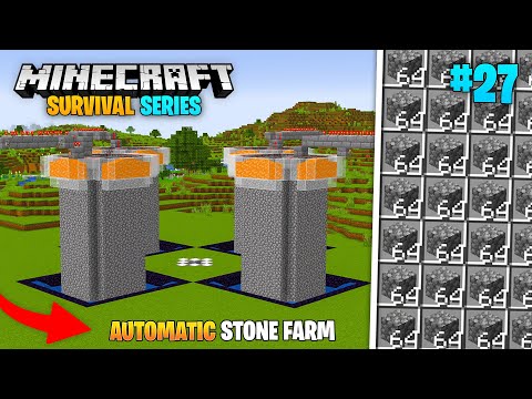 Wizzy Gaming - I Built A Fully Automatic Stone Farm For Minecraft Pe 1.20 Survival Series (#26)