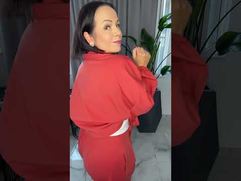Dres ceglasty piękny komplet bluza spodnie — miniatura 2 z 11