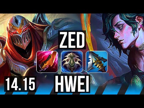 ZED vs HWEI (MID) | Quadra, 6 solo kills, 500+ games, Dominating | EUW Master | 14.15