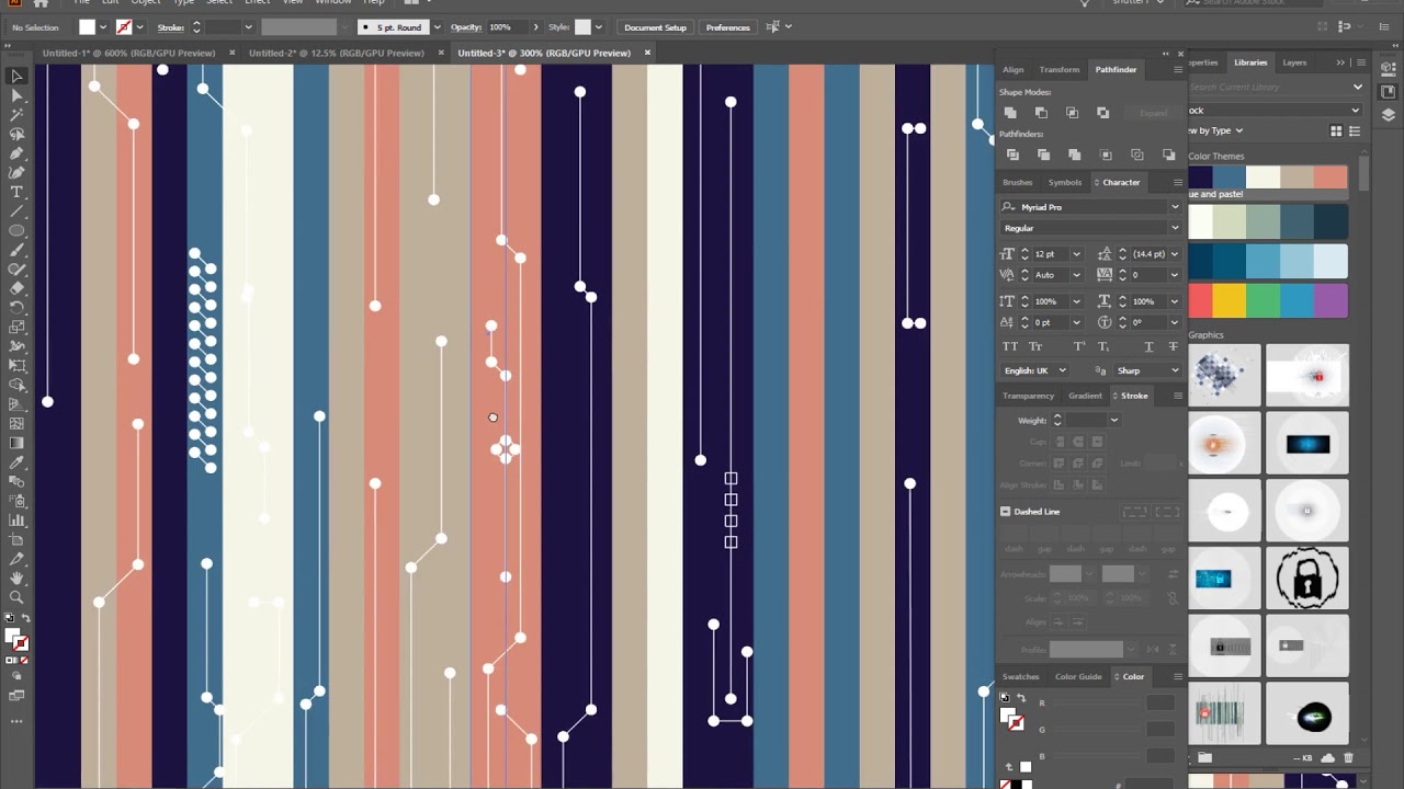How to draw Abstract Circuit Technology Board in Adobe Illustrator