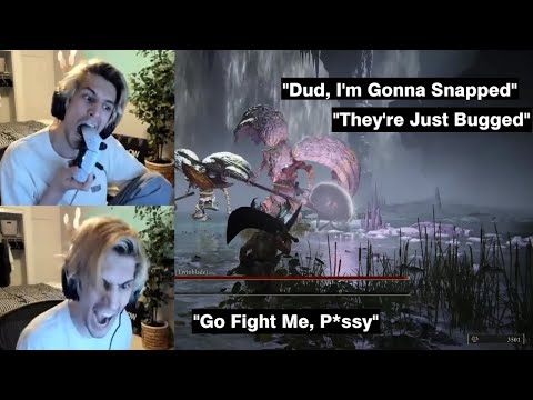 xQc Vs Valiant Gargoyle Duo Boss Fight - Elden Ring