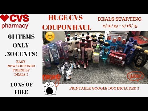 Huge CVS Coupon Haul~Deals Starting 2/10/19~61 Items ONLY .30 Cents!!  Cheap & FREE Products WOW!!