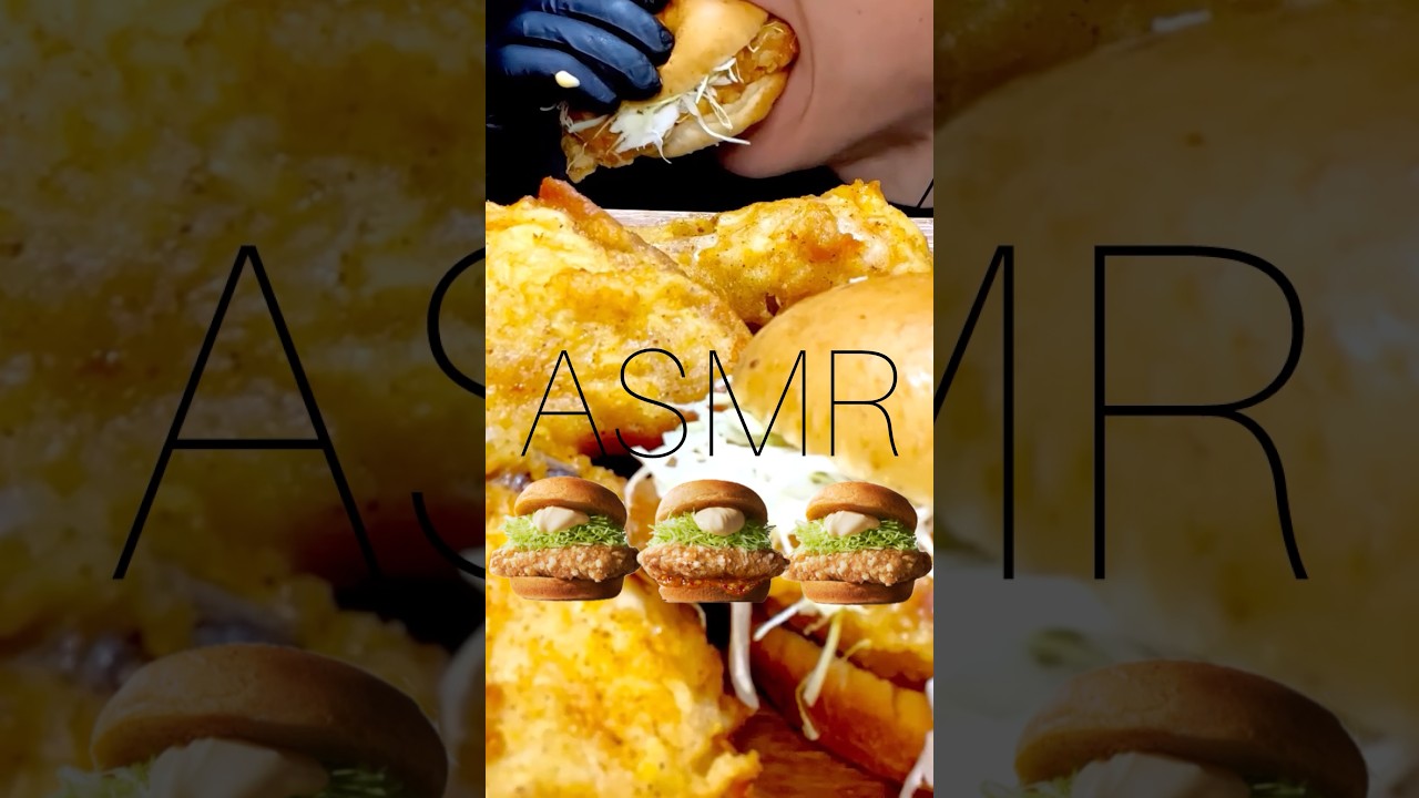 【咀嚼音】KFCの鶏竜田バーガーが再版されたらしい！  #shorts #ASMR #EatingSounds #Mukbang #먹방 #ゴマフのASMR