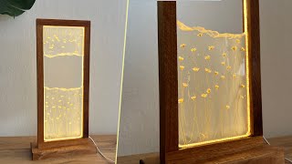 Epoxy Resin Lamp with Dried Flowers | Resin Art