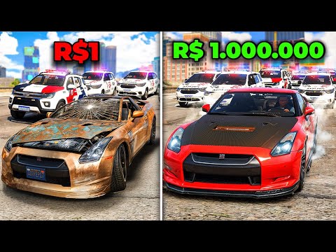 A cada fuga MEU CARRO FICA MAIS CARO NO GTA RP!!